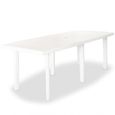 Drfeify Table de jardin Blanc 210 x 96 x 72 cm Plastique  10676-0