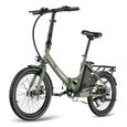 Vélo électrique FAFREES F20-LIGHT 250W Vélo Pliant 25 km/h 36V 14,5Ah 7 Vitesses Vert avec Cadeau Pompe-0