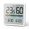 Thermomètre hygromètre GreenBlue GB380 avec fonction horloge et date plage de température -9,9 à +60 degrés Celsius-0