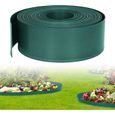 NAIZY Bordure de pelouse jardin 20m en plastique PP - flexible - Protection UV résistante aux intempéries, Vert-0