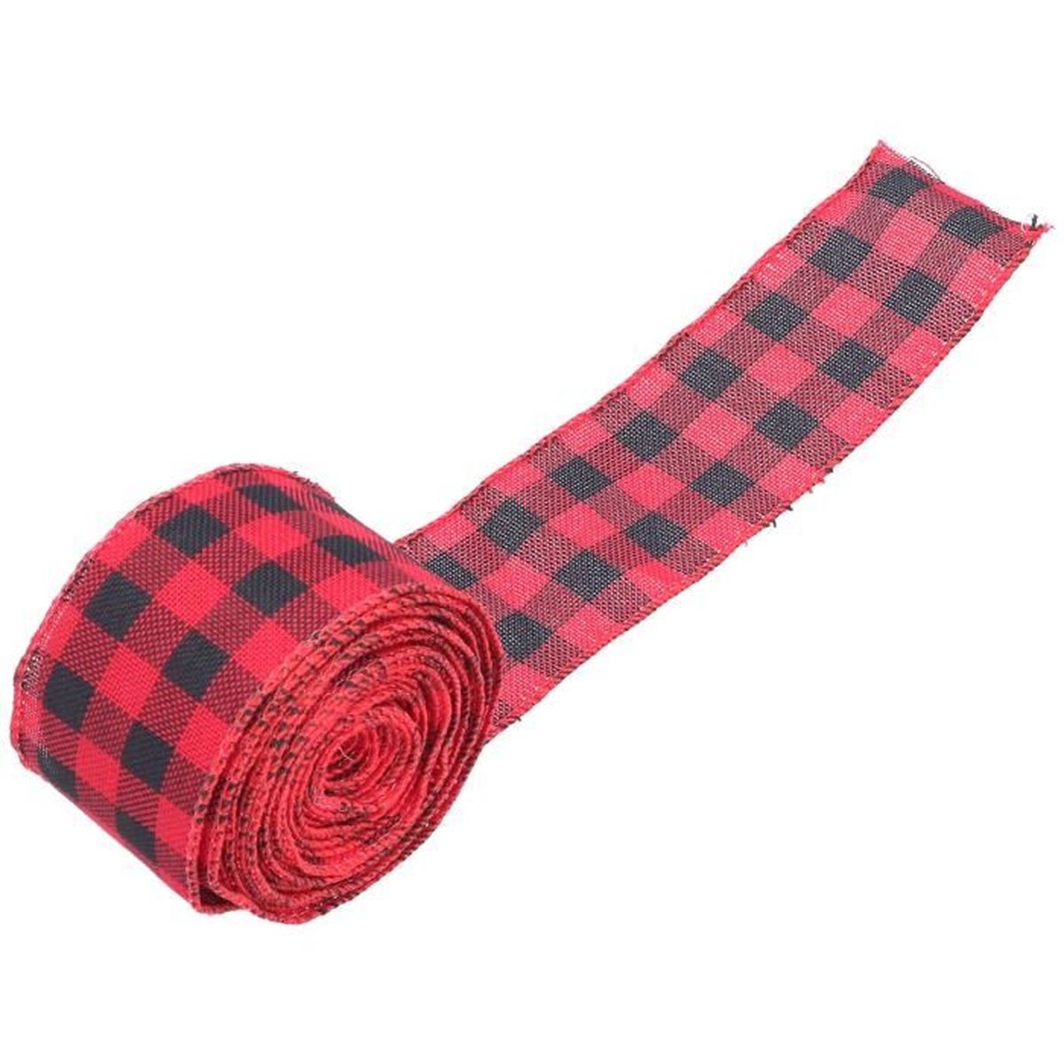 Lua Ruban De Noël À Carreaux Décoratif De Ruban De Bord Câblé De Noël 5 M  D'emballage De Cadeau (Noir + Rouge) - Cdiscount Maison