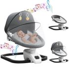 YANX Balancelle bébé Électrique, Transat bébé, avec Bluetooth, 5 balancement, minuterie à 3 étapes et télécommande, pour Naissance, Gris