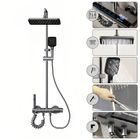 WSZMREN Colonne de Douche Thermostatique pour Salle de Bain, Pommeau de Douche de 4 Jets, Douche à Pluie Réglable en Hauteur, Affichage LED