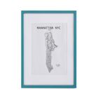 CLASSIC BY CASA CHIC Cadre A2 en Bois Massif - Passe-Partout A3 - Vitre en Plexiglas - Bleu Sarcelle