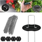 DLZAOAO 100 Pcs Piquets de Jardin, U-Forme 4X 15Cm Fixation Galvanisés Ancrages au Sol, Piquet de Fixation Tente avec 20 Rondelles pour