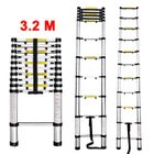 Échelle télescopique en aluminium multifonctionnelle résistante portative de Finether 3.2M, espaceurs de protection de doigt de 1 po