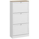 HOMCOM - Meuble à chaussures - Panneaux de particules - 60x23.5x115cm - Blanc
