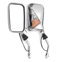 RETROVISEURS Paire Chrome Moto Rétroviseur Miroir Clignotants Indicateur Light Lampe Jaune Bo54154