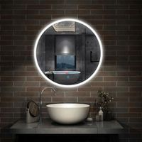 Miroir de salle de bain Rond, illumination LED, éclairage intégré, avec fonction anti-buée 70cm