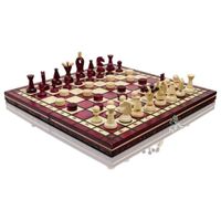 Lovely Cherry KINGDOM Chess & Drafts 35cm - 13.8in Jeu d'échecs en bois européen populaire! Produit original de Master Of Chess