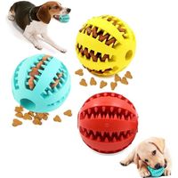 Lot de 3 balles pour chien avec soin dentaire, jouets à mâcher pour chiots en caoutchouc naturel pour chien et chien
