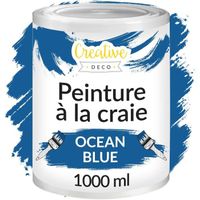 Creative Deco Peinture à la Craie Bleu Océan | 1L | Mat et Lavable | Peinture Bois | Peinture Meuble Bois | Chalk Paint