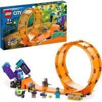 LEGO 60338 City Stuntz Le Looping du Chimpanzé Cogneur, Figurines de Cascadeur Stuntz, Jouet Moto de Cascade, Enfants Dès 7 Ans