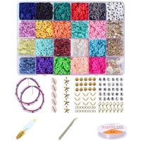 Ensemble de perles, kit de fabrication de bijoux en multicolore et multilettre pour la confection de bracelets et colliers