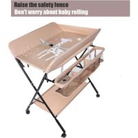 Table à Langer Pliante WOTAT Avec Panier Rangement - Réglable En Hauteur, Charge 25 Kg, Portable (environ 80x66x98 Cm)