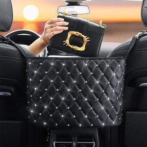 Sac de Rangement Multifonctions pour Voiture de Poche à l'Arrière, Crochets  et Boucles de Grande Capacité Noir 