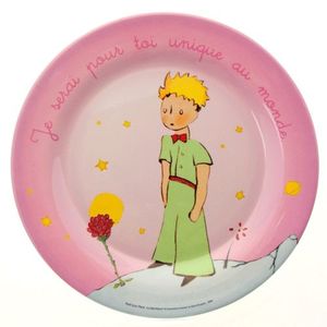 Assiette creuse 18cm Le Petit Prince sur sa plan/ète On ne voit bien quavec le c/œur/…