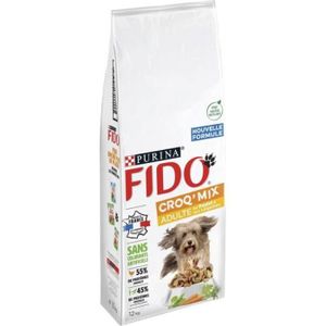 CROQUETTES FIDO Croq Mix - Croquettes poulet et légumes pour chien adulte 12Kg (lot de 2)
