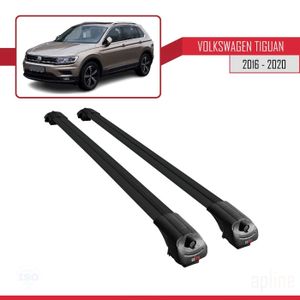 BARRES DE TOIT Pour Volkswagen Tiguan 2016-2020 Barres de Toit ACE-1 Railing Porte-Bagages de voiture NOIR