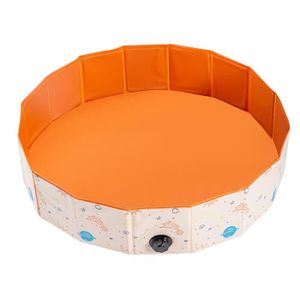 PATAUGEOIRE Piscine pour Chien 80x20cm - ECTEATOY - Pliable, Écologique, pour Enfant - Orange