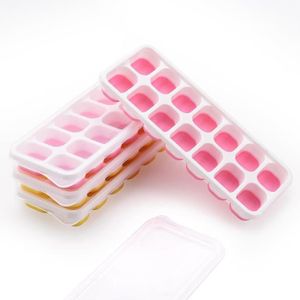 Moules à Glaçons Silicone - 2 Bacs Avec Couvercle - Parfait Pour Glaces, Bouillie, Lait Maternel - Vert/Rose