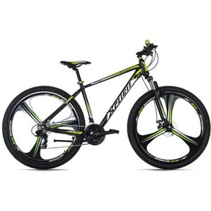 VTT Vélo VTT Semi-Rigide 29'' - KS CYCLING - Xplicit - Homme - 21 Vitesses - Noir-Vert - Taille de Cadre 48 cm
