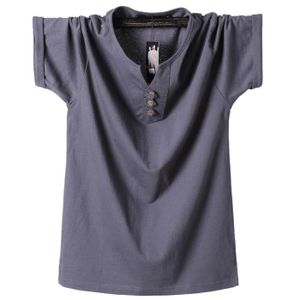 T-SHIRT T-Shirts pour Hommes Manches Courtes T-Shirts Fins en Coton à Col en V Grande Taille Gris