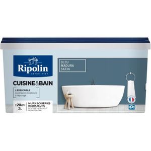 Peinture cuisine & bain Ripolin bleu pop satin 0.5L