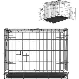 Cage Pour Chien Pliante Boîte Transport Voiture Box Pour Chiot 2 Portes Bac  Fond Box Grillage Métal S[S345] - Cdiscount