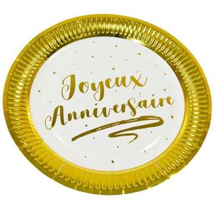 Assiette Anniversaire Dore Cdiscount
