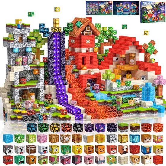 200 Pièces Blocs De Construction Magnétiques - Thème Hiver Et Glace, Cubes 2,5 Cm, Pour Enfants 4-10 Ans - 5