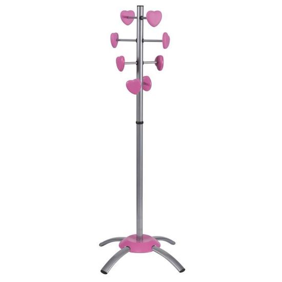 Portemanteau Enfant Fille Cœur Gris métal et Rose - Achat / Vente porte- manteau Métal, plastique - Cdiscount