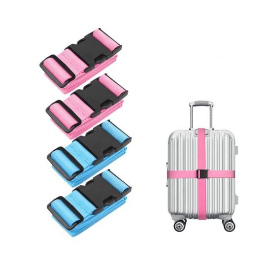 Ceinture De Valise 3 En 1 Croisée - Sangle De Bagage Avec Cadenas TSA, Universelle