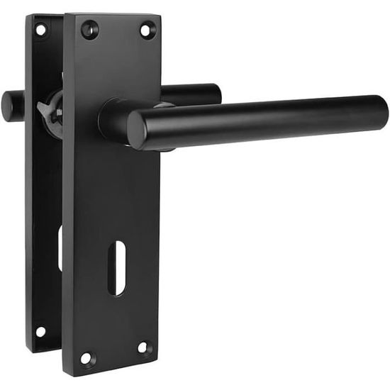 Weiser Milan – Poignée de porte noire mate, levier d'intimité réversible, poignées de porte intérieure pour chambre à coucher et salle de bain, serrure de porte sans clé, décoration d'intérieur