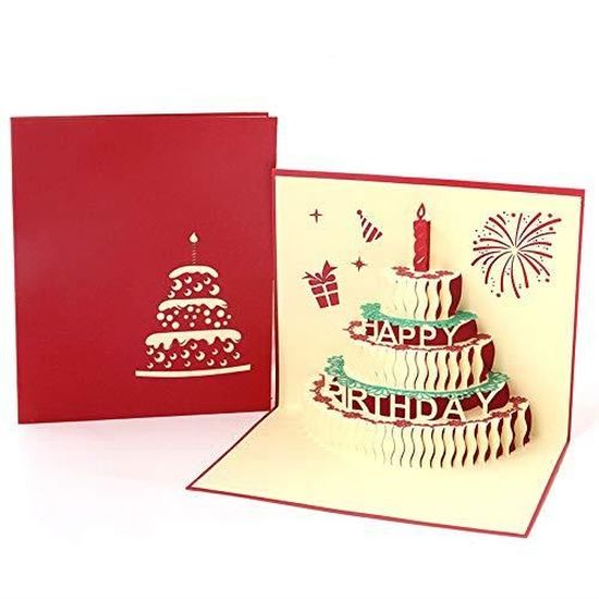 Carte De Vœux Pop Up Pour Anniversaire Gateau De Bougie Rouge Pop Up Card Pour Femme Anniversaire De Fete De La Fete Des Merescoupe Cdiscount Jeux Jouets