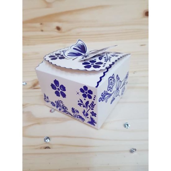 Boîte à Gâteau Fermeture Papillon - Lot De 25, Carton Rose, 10,5x11,5x7 Cm | Pour Mariage, Baptême, Anniversaire - 8