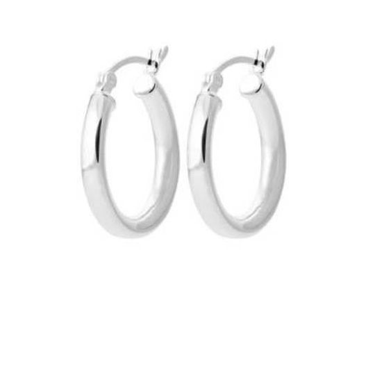 Boucles D'oreilles Créoles Rondes En Argent Massif 925 - 4 Cm - Bijouxia - Neuves