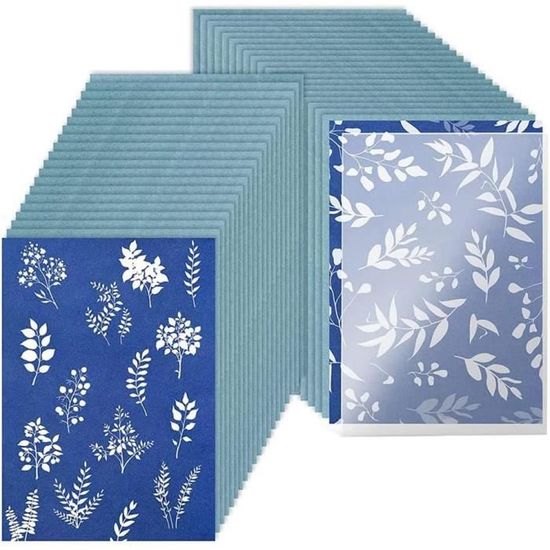 LUTER 32 Pièces Papier Cyanotype, Art Solaire Haute Sensibilité Avec Outil en Plastique Pour Enfants Adultes Bricolage Artisanat LUTER 32 Pièces Papier Cyanotype, Art Solaire Haute Sensibilité Avec Outil en Plastique Pour Enfants Adultes Bricolage Artisanat