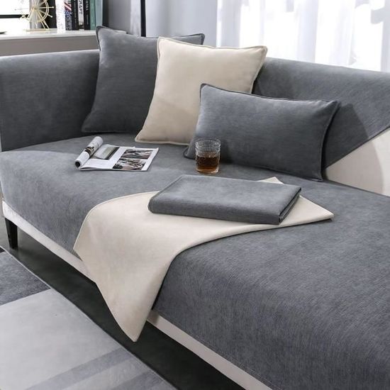 LINGKY Housse de Canapé en Flanelle - Housse de Coussin de Canapé