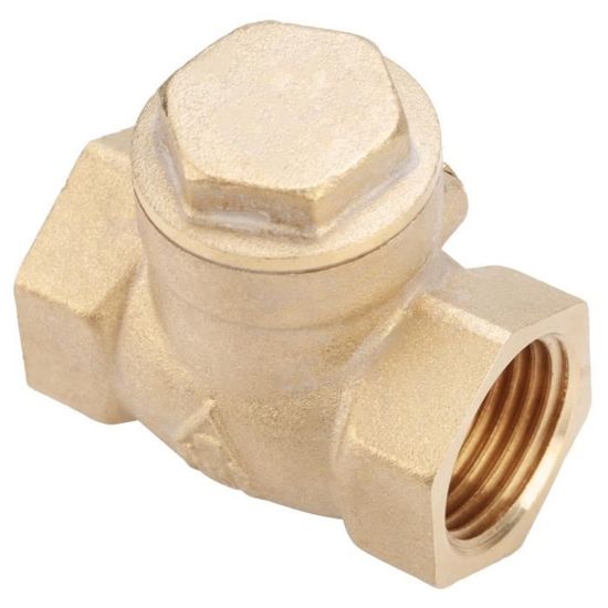QWORK Clapet Anti-Retour Laiton 1/2" (DN15) - Vanne Robuste Pour Eau, Chauffage & Air Comprimé
