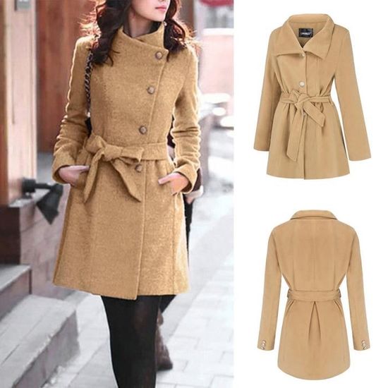 Manteau Long Homme Parka Classique - Coupe-vent, Double Boutonnage, Col Revers, Pour Automne Et Hiver