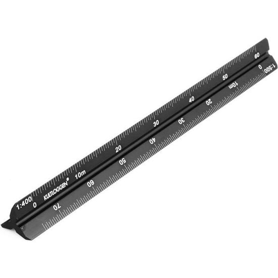 Règle Triangulaire En Aluminium Kutch - 17 Cm - Gravée Laser - 6 Échelles Métriques - Pour Ingénieurs