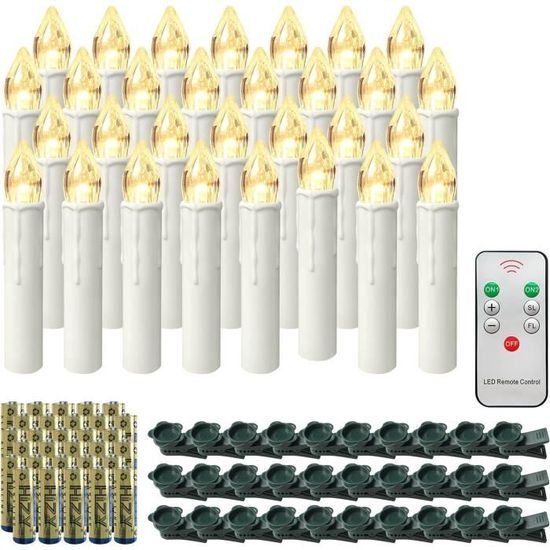 24 Bougies LED Sans Flamme - Effet Vacillant Réaliste - Pour Décoration Noël, Mariage, Soirée | Bougies Chauffe-plat électriques - 5