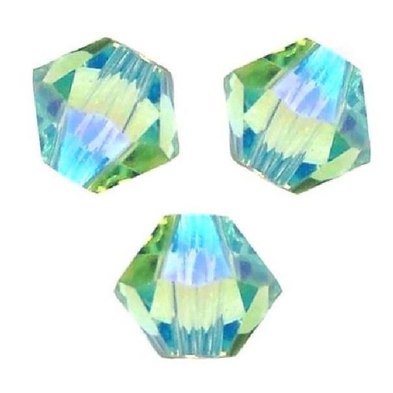 Lot De 500 Perles Facettes De Bohême Chrysolite 4 Mm - Neuf, Marque Preciosa, Fabrication France, Port Gratuit