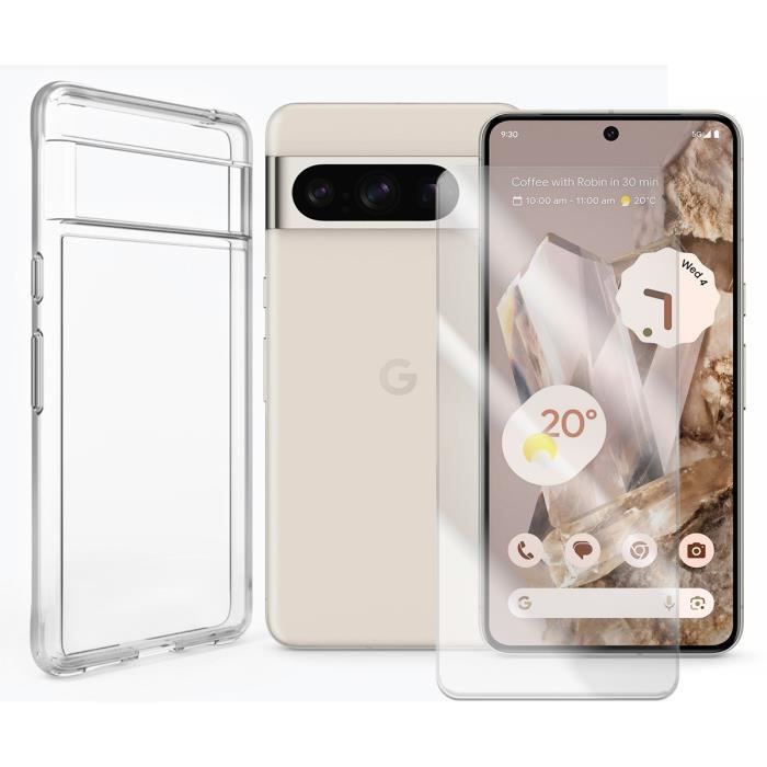 Coque Silicone Transparente + 2 Verres Trempés Pour Google Pixel 8a - Pack Little Boutik Neuf