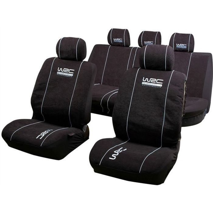 Gris 2 3-1 3 WRC 007337 Set Housses Avant-Arri/ère Noir