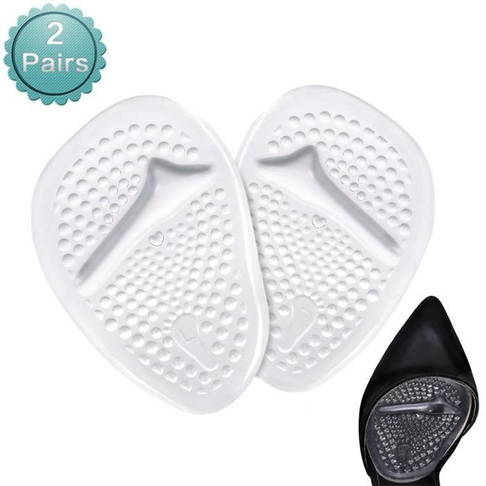 2 paires Yosoo Boule de coussins de pied de chaussures antidérapants insère des semelles avant-pied en gel pour femmes