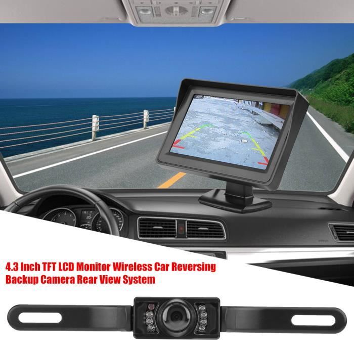 Moniteur + Caméra de recul vidéosurveillance Sans Fil Infrarouge Vision Nocturne Sauvegarde Voiture - MOO