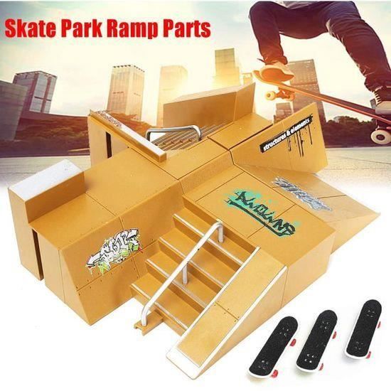 Skate Parc Rampe + 3PCS Finger Doigt Skateboard Planches à roulettes Jouet 92D