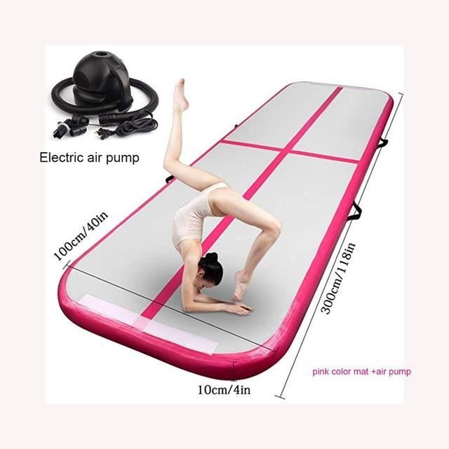 3M matelas de gymnastique gonflable Gym dégringolade Air piste plancher culbutant Air piste tapis pour adultes Rose